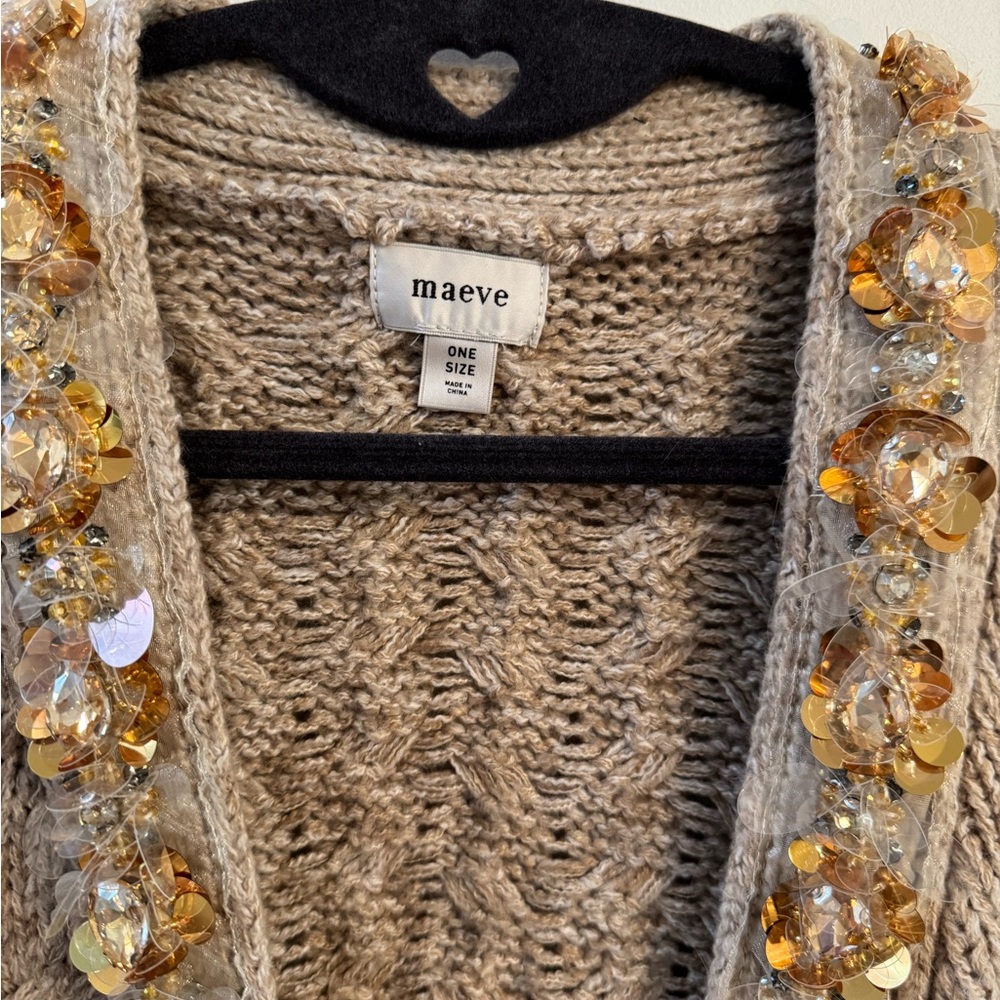 Anthropologie Maeve Cable Knit Cardigan Sweater - Picture 5 of 7